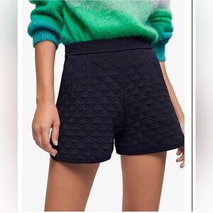 Maje Ionnea quilted navy shorts 34